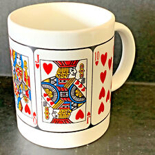 Vintage Coffee Mug Playing Card Suits Hearts Royal Flush Coffee Cup