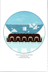 Charley Harper Arctic Circle 1990 Calendar Page Art Print 5.5" X 8.25" - Picture 1 of 2