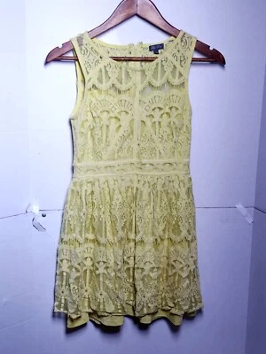 Lily Rose Girls Dress Small Lace Outer With Sewn In Slip Sleeveless Zip On Back - Image 1 of 4