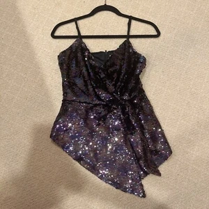 NWT Stunning PARKER Women Belinda Asymmetrical Sequin Multi Tank Top XS $228 - Picture 1 of 5