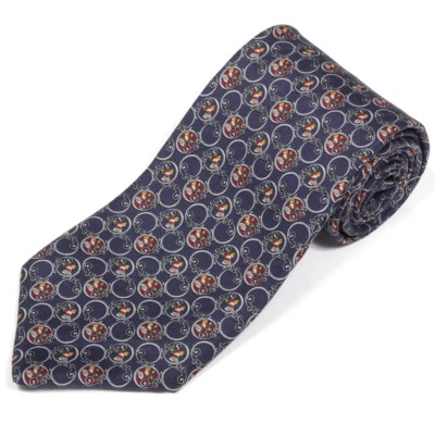 BROOKS BROTHERS Chiming Christmas Bells Holiday on Navy Blue Men's Silk Neck Tie - Image 1 of 4
