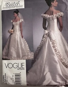 Vogue V1095 Pattern Bellville Sassoon Bridal Original Wedding Dress 12-16 Uncut - Picture 1 of 3