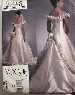 Vogue V1095 Pattern Bellville Sassoon Bridal Original Wedding Dress 12-16 Uncut - Image 1 of 3