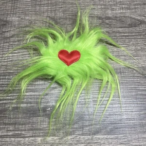 Grinch Christmas Hair Bow Heart - Picture 1 of 3