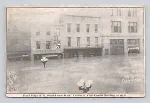 Postcard Flood Dayton Ohio Flood Stage W. Second ST. Unposted - Picture 1 of 3