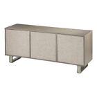 Southern Enterprises Abston Wood Iron Linen TV/Media Console in Gray