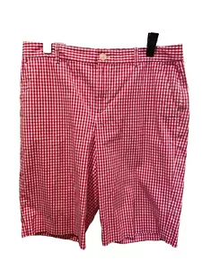 Ralph Lauren Shorts Womens 10 Pink Plaid Bermuda Cotton Stretch Travel Vacation - Picture 1 of 7
