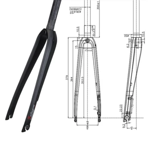 BALUGOE 700C*23C 25C 28C Road Bike Fork Full Carbon Disc Brake Bicycle Forks - Picture 1 of 11