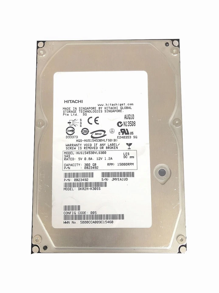 HUS154530VLS300 Hitach 300GB 15K 15K450 0B23492 Serial SCSI SAS Hard Drive - Image 1 of 1