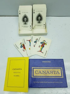 Waddington's Canasta 2 Deck Playing Card Sets With Instructions Complete Vintage - Picture 1 of 17