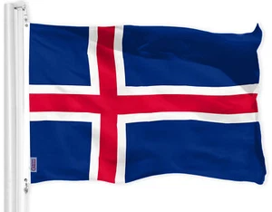 Bandera de Islandia 3x5 pies estampado 150D poliéster por G128 - Imagen 1 de 5