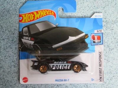 Hot Wheels H4L 080 MAZDA RX-7 black police car 2024 80/250 L Case - Image 1 of 2