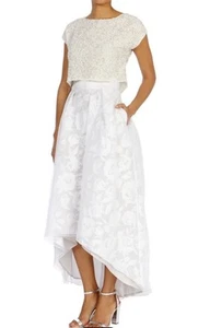 BNWT Coast Size 16 Petite BLISS PEARL PRINTED ORGANZA SKIRT Wedding Prom New - Picture 1 of 5