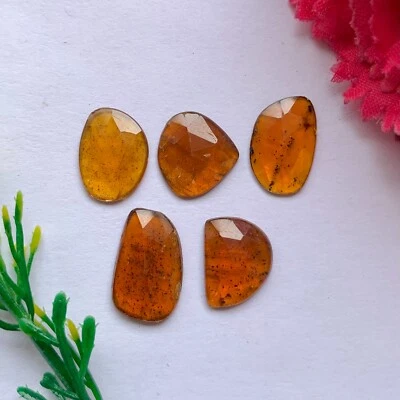 Natural Orange kyanite Rose cut Cabochon 12mm-15mm Loose Gemstone For Jewelry - Image 1 of 4