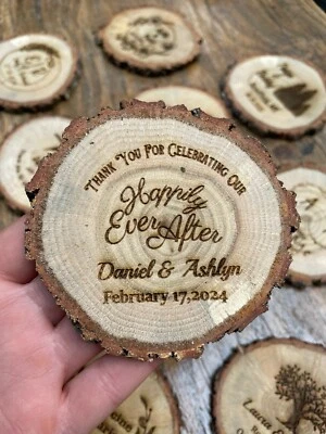 Wood Coasters as Wedding Favors for Guests ( 25 pieces ) - Image 1 of 4