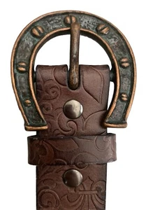 Ariat Ledergürtel Herren groß braun Hufeisen Schnalle Fleur-De-Lis schön! " - Bild 1 von 11