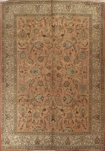Semi-Antique Traditional Floral Area Rug 10x13 Area Rug Hand-knotted Wool Carpet - Picture 1 of 12