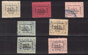 VENEZUELA Revolutionsausgabe mit Kriegsschiff 1903 Guyana und Maturin gebraucht - Bild 1 von 2