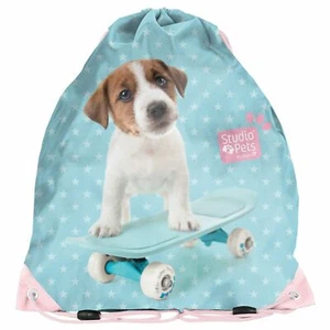KINDER TURNBEUTEL SPORTBEUTEL 36x32 cm HUND SKATEBOARD SKATER SCHWIMMBEUTEL - Bild 1 von 1