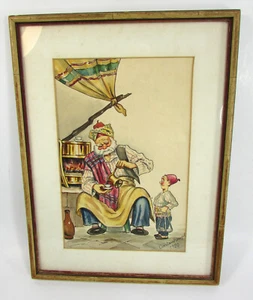 Antique 1920 Marketplace Street Coffee Vendor Constantinople Istanbul Turkey - Picture 1 of 13