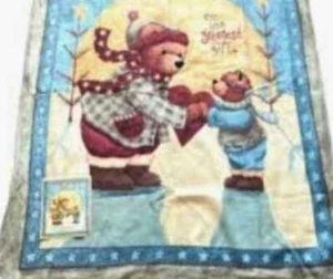 2005 Teresa Kogut Throw Blanket Greatest Gift Fleece Winter Bear Heart Vtg EUC - Picture 1 of 10