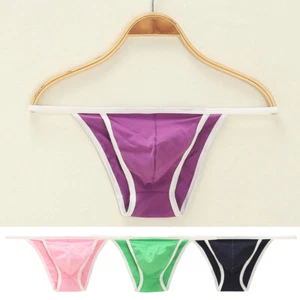 Calzoncillos calzoncillos de tiro bajo con tanga para hombre bolsa abultada sexy correa delgada calzoncillos - Imagen 1 de 16