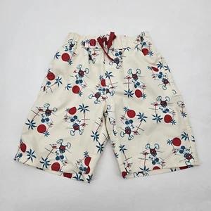 Disney Junk Food Mickey Mouse Swim Trunks Size Medium Palm Trees Hawaiian Cream - Picture 1 of 13