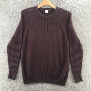 Columbia Sweater Mens XL Burgundy Crew Neck Ribbed Knit Long Sleeve Pullover - Picture 1 of 18