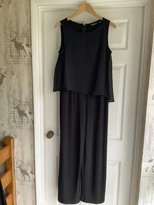 Nina Leonard schwarzer Jersey ärmellos geschichteter Overall Größe S - Bild 1 von 4