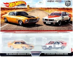 Hot Wheels 2023 Premium 2 Pack 73 HOLDEN MONARO GTS / 77 HOLDEN TORANA IN HAND - Picture 1 of 1