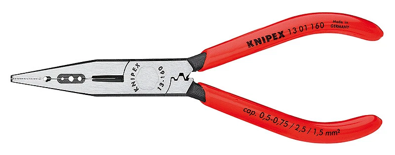 Плоскогубцы Knipex 1301160 для электриков черные атраментализованные пластиковые с покрытием 6 1/4 дюйма - Изображение 1 из 1