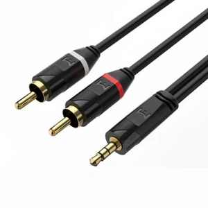 3.5mm to RCA Cable 2RCA to 3.5mm 2-RCA to AUX Cord Adapter Stereo Audio Y-Cable - Picture 1 of 12