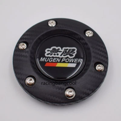 MUGEN Racing Car Steering Wheel Horn Button +Carbon Fiber Edge Black - Image 1 of 4