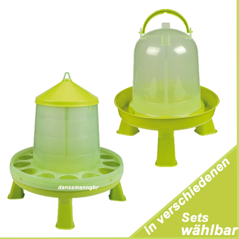 Geflügeltränke+Futterautomat mit Standfüßen im Set wählbar Hühner Hühnertränke - Bild 1 von 1
