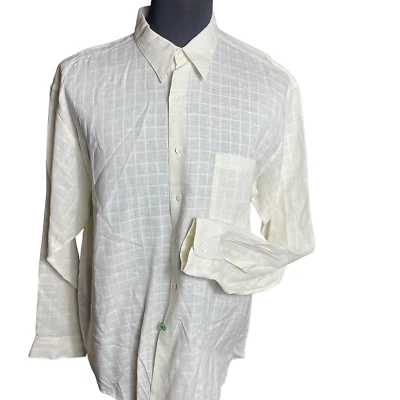 Metro Politan View Dress Shirt Men's Italian Linen Size XL Long sleeve Pocket - Image 1 of 4