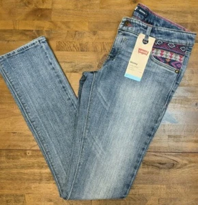 LEVI'S SKINNY TAPESTRY ACCENTS JEANS - Girl's 16 Regular NWT - Picture 1 of 7