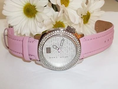 Reloj Marc Ecko Damas E95012L1 Bisel Cristal Pavimentado Correa Cuero Rosa Nuevo sin Etiquetas Foto 1 de 4