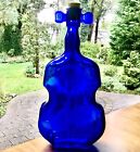 Vintage Rare Glass Cobalt Blue Bottle Musical Instrument Violin Cello String