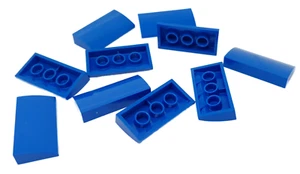 10 Stück LEGO Dachsteine gebogen 2x4x2/3, 4651237, blau, 88930, NEU - Bild 1 von 1
