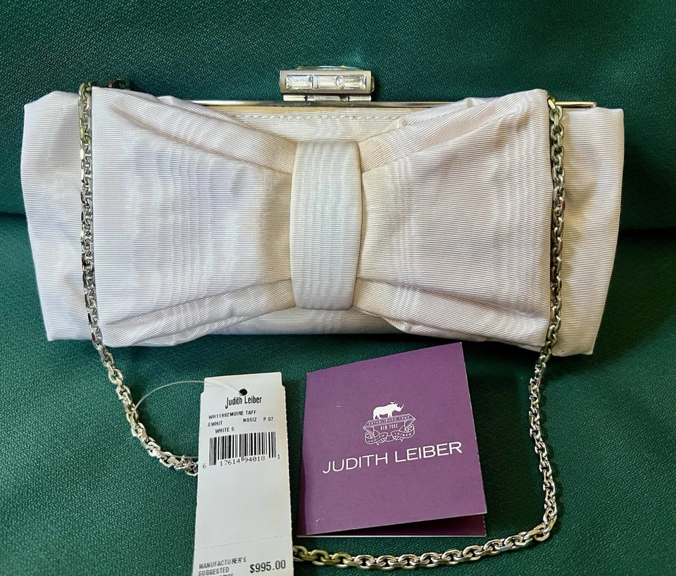 FABULOSO BOLSO DE MANO DE BODA FIRMADO POR JUDITH LEIBER MINAUDIÈRE CERTIFICADO DE AUTENTICIDAD ORIGINAL ETIQUETA DE PRECIO Foto 1 de 4