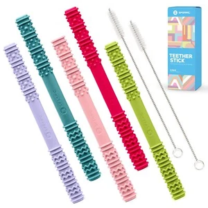 Baby Hollow Teething Tubes - Soft Silicone Teether Toys for Babies Helps Soothe  - Picture 1 of 12