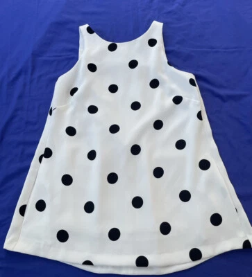 Blusa Ralph Lauren Sin Mangas Top Talla 2 Blanca Negra Lunares con Bolsillos Foto 1 de 4