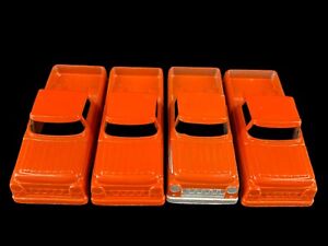 4 Vintage TOOTSIETOY Orange Ford Pick-Up Trucks USA
