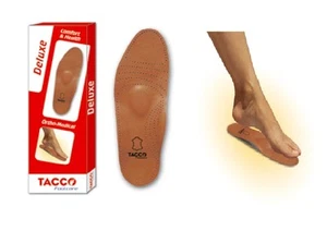 TACCO 694 Deluxe Orthotic Arch Support Leather Shoe Insoles Inserts - Picture 1 of 3