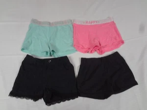 LOT OF 4 GIRLS SHORTS SIZE 4/5T BLUE PINK & BLACK COTTON & DENIM #65 - Picture 1 of 7