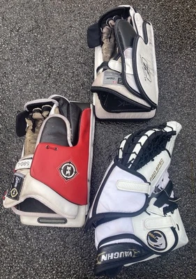 lot 3 Vaughn 7500 Velocity 3 Ice Hockey Goalie Glove blocker lefevre reebok koho - Image 1 of 4