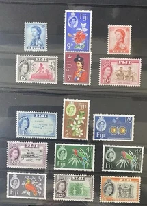 FIJI QEII 1962 COMPLETE SET OF 15 MNH SG311/25 BLOCK WMK - Picture 1 of 2