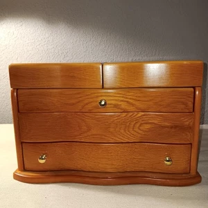 Vintage For Your Ease Only Lori Greiner Expandable Oak Jewelry Box - Picture 1 of 10