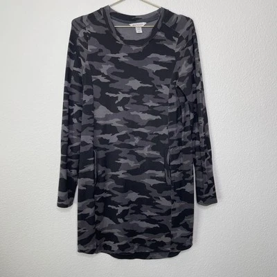 Athleta баланс платье маленький высокий черный Luxe камуфляж длинным рукавом молнии карманы уютный - Изображение 1 из 4