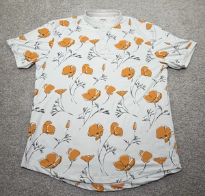 Mantra Catalyst Polo Mens Large White California Poppy Floral Golf Performance - Picture 1 of 10